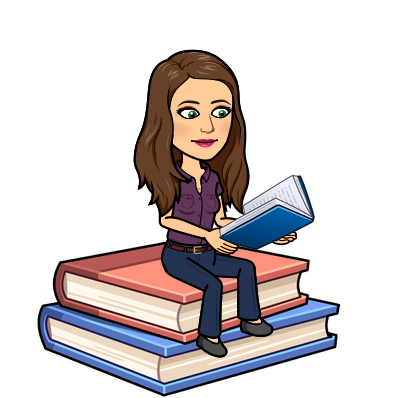 Mrs. Hodge bitmoji on books